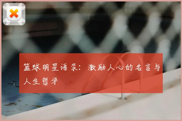 篮球明星语录:激励人心的名言与人生哲学